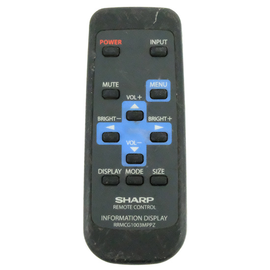 【中古】SHARP製　ディスプレイ用リモコン　RRMCG1003MPPZ　本体いたみ