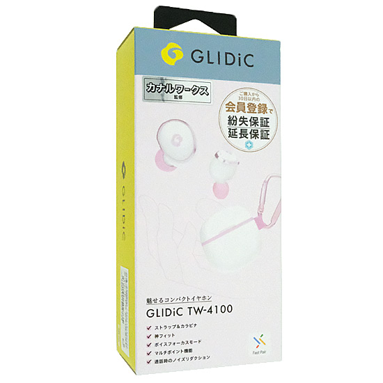 【中古】SoftBank SELECTION　完全ワイヤレスイヤホン GLIDiC TW-4100　GL-TW4100-PKH　ピンク　未使用