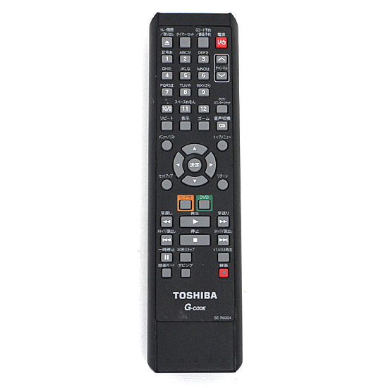 【中古】TOSHIBA製　VTR一体型DVDレコーダーリモコン SE-R0304(79102396)　電池カバーなし