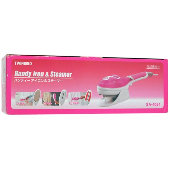 【中古】TWINBIRD　ハンディーアイロン&スチーマー　SA-4084P　ピンク　欠品あり　未使用