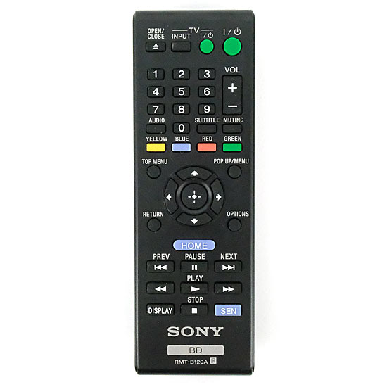 【中古】SONY★ブルーレイディスクレコーダー用リモコン★RMT-B120A▼