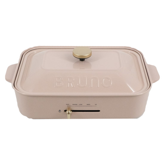 【中古】BRUNO　コンパクトホットプレート BOE021-PBE　ピンクベージュ　未使用
