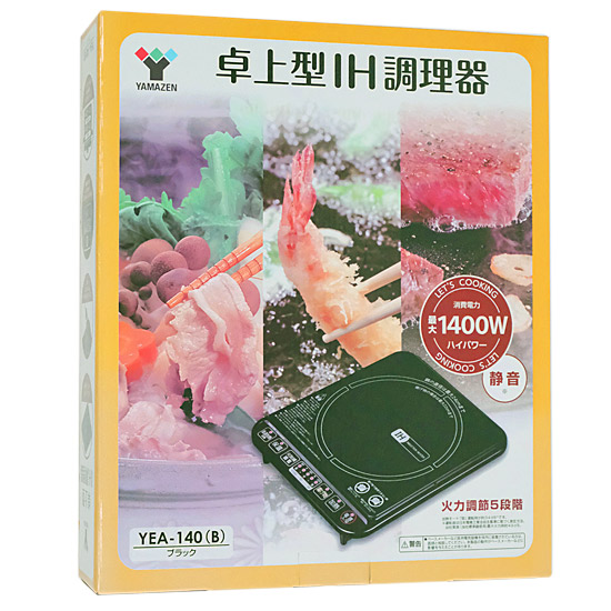 【中古】YAMAZEN　IHクッキングヒーター　YEA-140(B)　ブラック　未使用