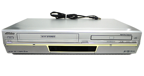 【中古】Victor　DVDプレーヤー一体型ビデオ HR-DV4　リモコン付き　本体・リモコンいたみ