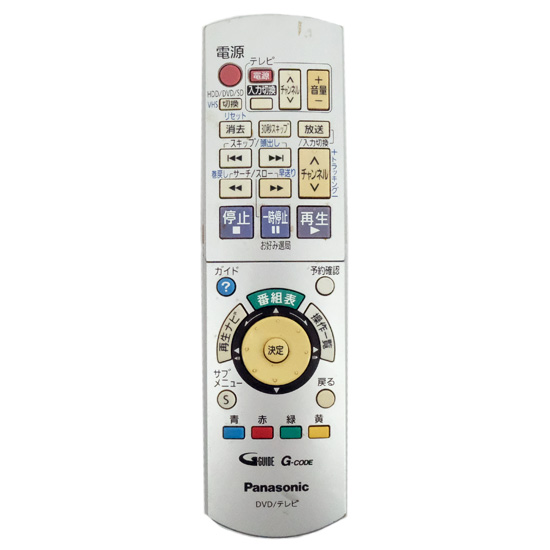 【中古】Panasonic　DVDビデオレコーダー用 リモコン　EUR7658YC0