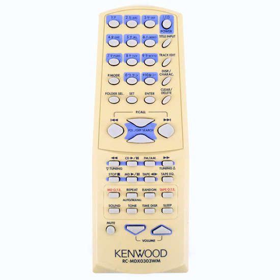 【中古】KENWOOD　オーディオ用リモコン　RC-MDX0303WM