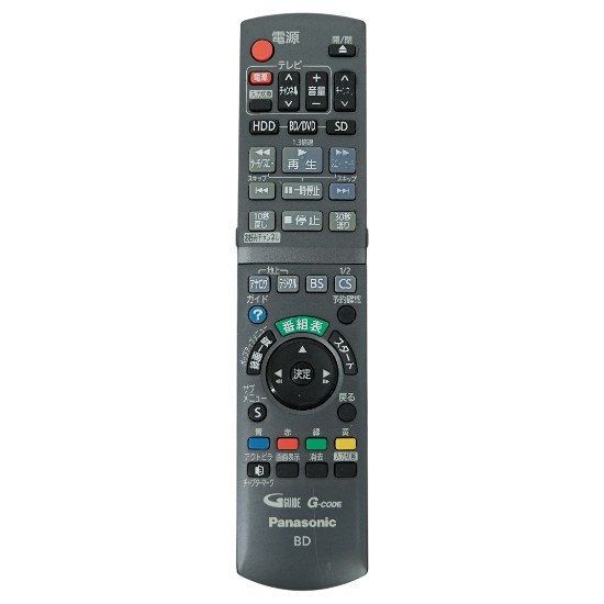 【中古】Panasonic　ブルーレイディスクレコーダー用リモコン N2QAYB000346　文字消え