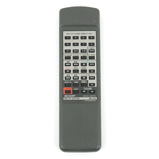 【中古】SHARP　オーディオリモコン　MD-Z10　RRMCG0086AWSA