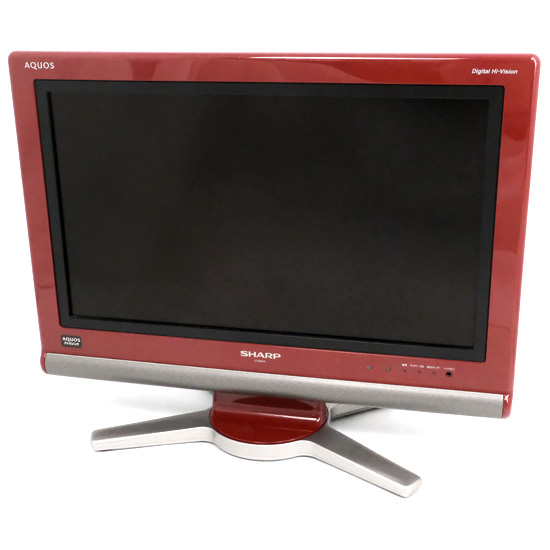 【中古】SHARP　20V型 ハイビジョン液晶テレビ AQUOS　LC-20D10-R　レッド　リモコンなし　本体いたみ