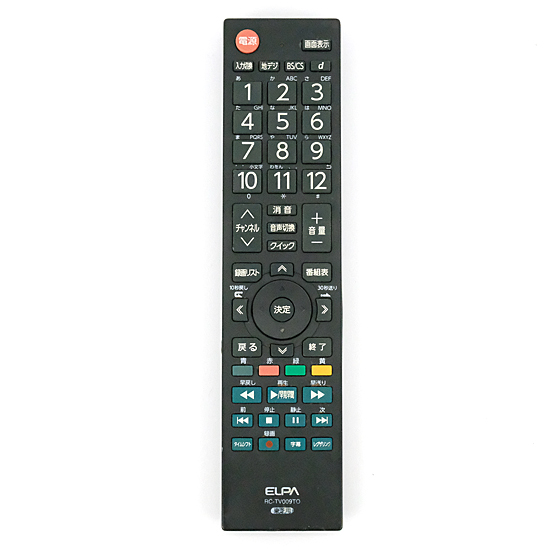 【中古】ELPA　テレビリモコン東芝(レグザ)用　RC-TV009TO　電池カバーなし　本体いたみ