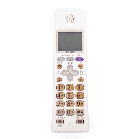 【中古】SHARP　電話子機　JD-KS111　本体のみ　背面カバーなし　本体いたみ