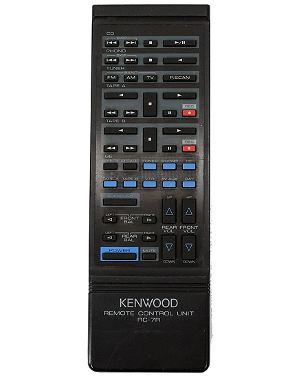 【中古】KENWOOD　オーディオ用リモコン　RC-7R　本体いたみ