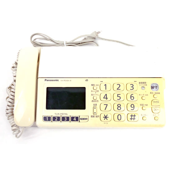 【中古】Panasonic　普通紙ファクス　KX-PD304-W　本体のみ　本体いたみ