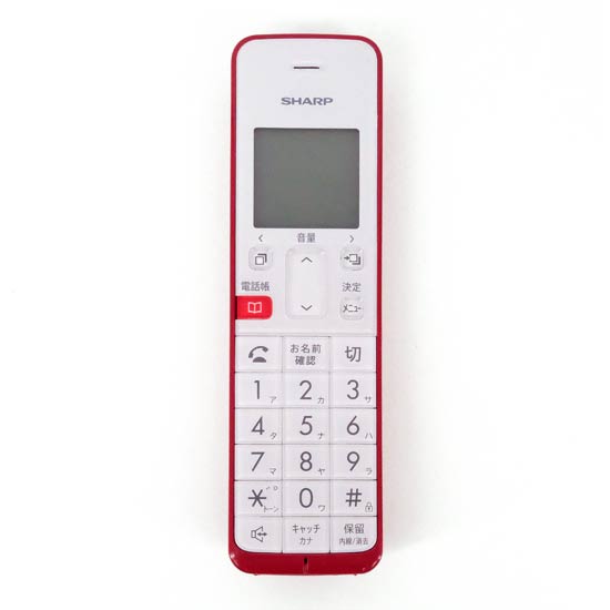 【中古】SHARP　デジタルコードレス電話機　JD-KS08　レッド　本体のみ