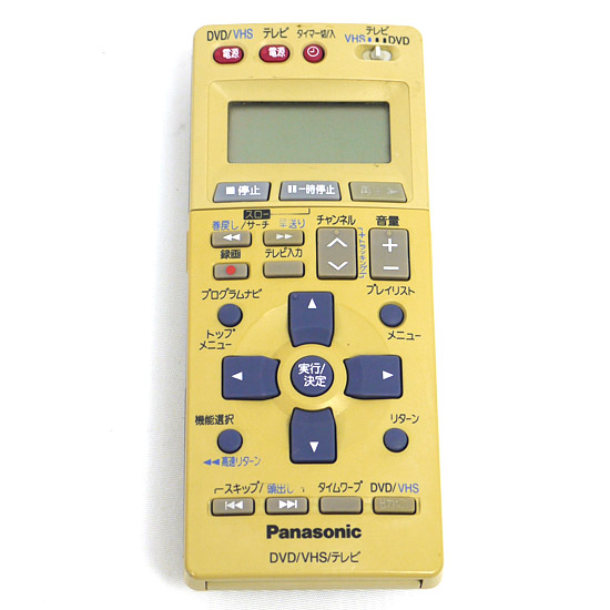 【中古】Panasonic　VHS・DVDリモコン　EUR7906KC0　電池カバーなし