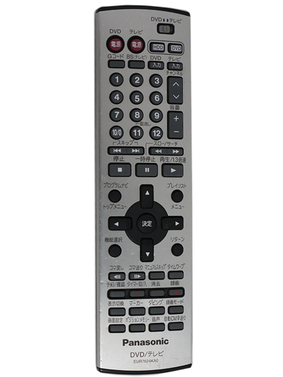 【中古】Panasonic　DVDレコーダー用リモコン EUR7624KA0　本体いたみ