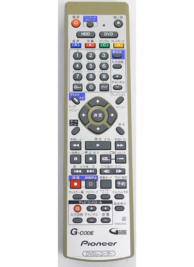 【中古】Pioneer　DVDレコーダーリモコン VXX2935　本体いたみ