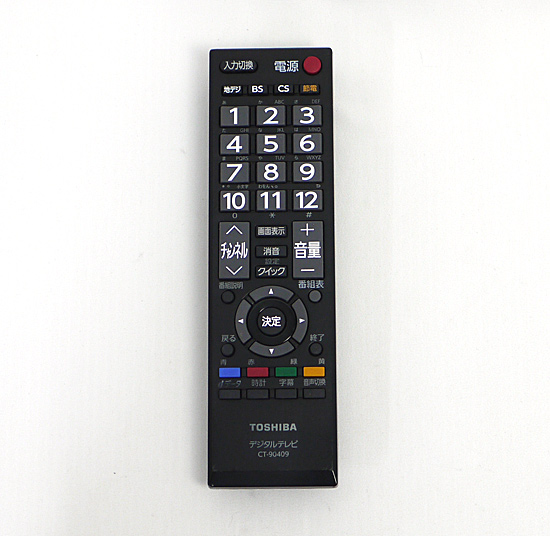 【中古】TOSHIBA　液晶テレビ用リモコン CT-90409(75042752)　電池カバーなし