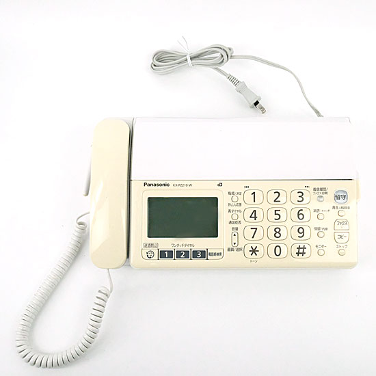 【中古】Panasonic　デジタルコードレス普通紙ファクス 親機のみ　KX-PZ210-W　本体のみ　本体いたみ