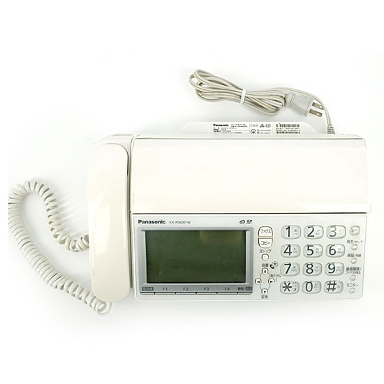 【中古】Panasonic　普通紙ファクス　KX-PD600-W　本体のみ　本体いたみ