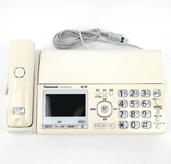 【中古】Panasonic　パーソナルファクス　KX-PD515-W　本体のみ　本体いたみ