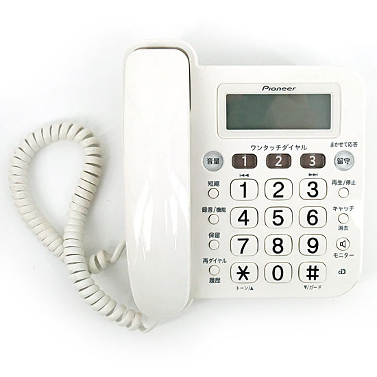 【中古】Pioneer　電話機 親機のみ　TF-V75(W)　本体のみ