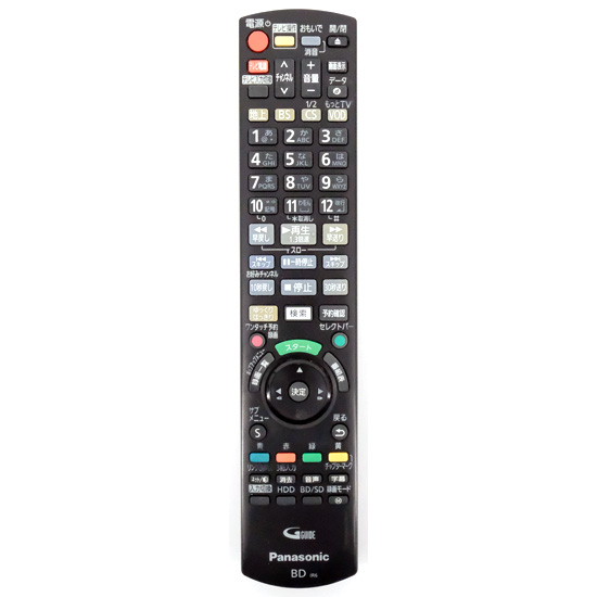 【中古】Panasonic　BD/DVDレコーダー用リモコン　N2QAYB000994