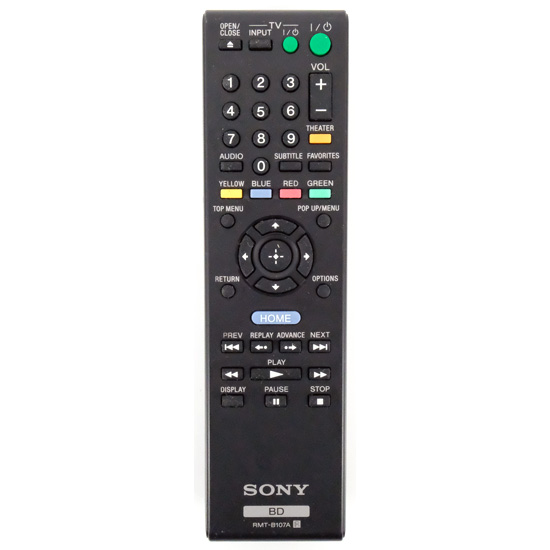 【中古】SONY　ブルーレイプレーヤー用リモコン　RMT-B107A