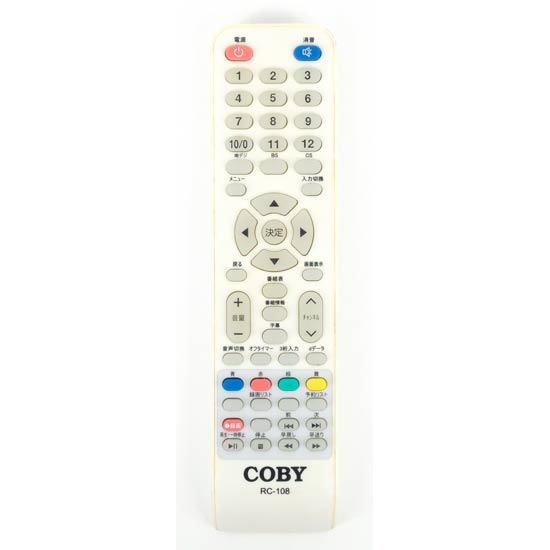 【中古】COBY　テレビ用リモコン　RC-108　ホワイト
