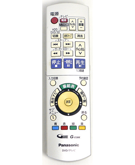 【中古】Panasonic　DVDレコーダー用リモコン EUR7658Y50　本体いたみ