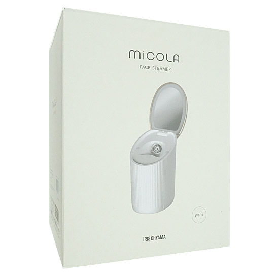 【中古】アイリスオーヤマ　フェイススチーマー MiCOLA FST-101-W　ホワイト 元箱あり