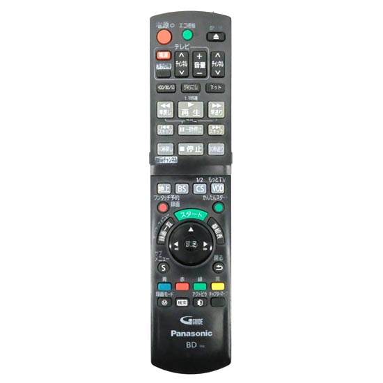 【中古】Panasonic　BD/DVDレコーダー用リモコン　N2QAYB000798　本体いたみ