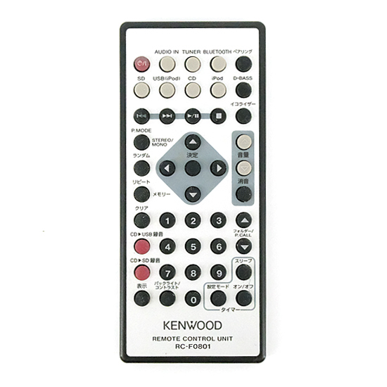 【中古】KENWOOD　オーディオ用リモコン　RC-F0801