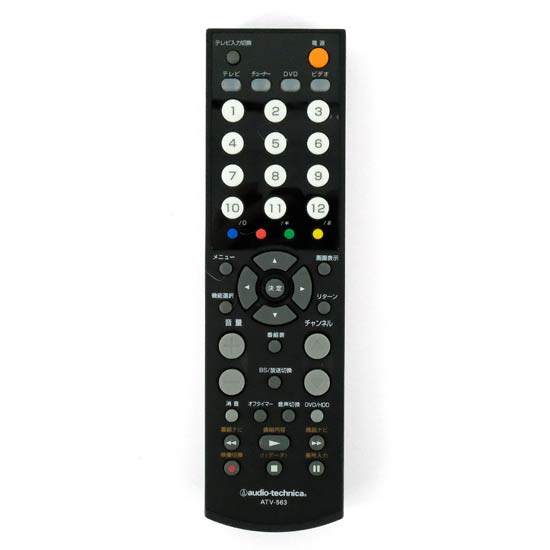 【中古】audio-technica　テレビ/ビデオ/DVD/チューナー対応リモコン　ATV-563