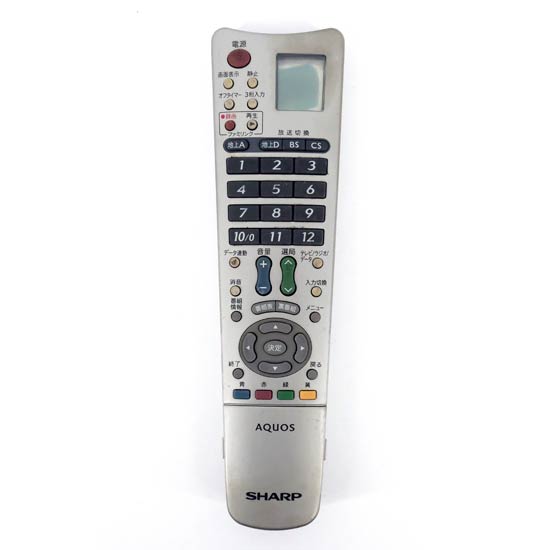 【中古】SHARP製　テレビリモコン　GA697WJSA　本体・液晶画面いたみ