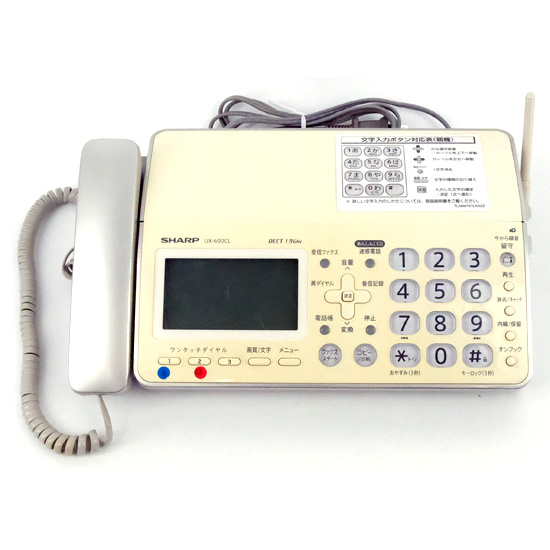 【中古】SHARP　電話機 親機のみ　UX-600CL　本体のみ　本体いたみ