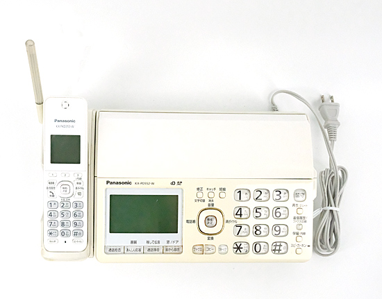 【中古】Panasonic★普通紙ファクス★KX-PD552-W★本体のみ●受話子機バッテリーなし★本体いたみ★
