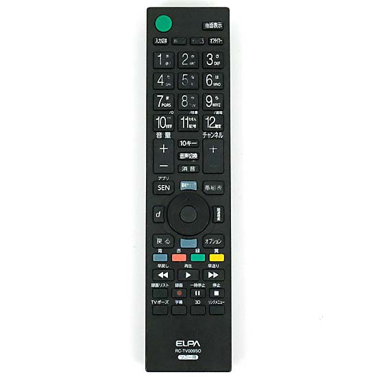 【中古】ELPA　地上デジタル用テレビリモコン ソニーテレビ用　RC-TV009SO　本体いたみ
