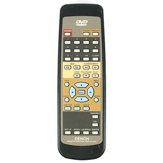 【中古】DENON　DVDプレイヤーリモコン　RC-543　電池カバーなし
