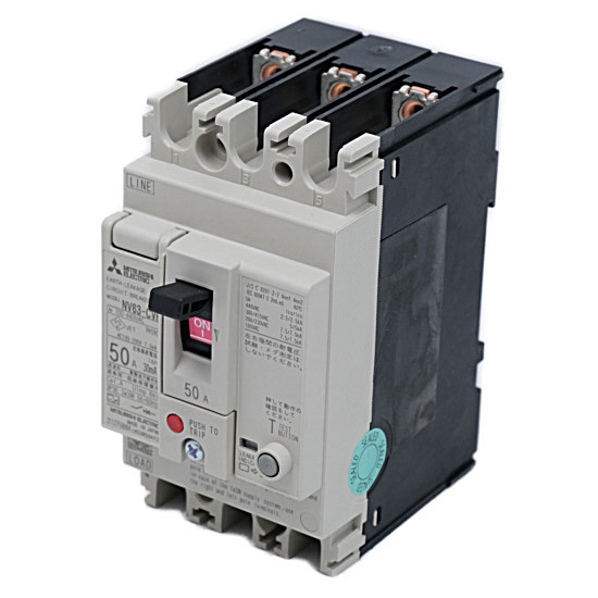【中古】三菱電機　漏電遮断器 高調波・サージ対応形　NV63-CVF 3P 50A 100-440V 30MA　展示品