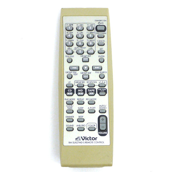 【中古】Victor　オーディオリモコン　RM-SUXZ7MD-S　電池カバーなし