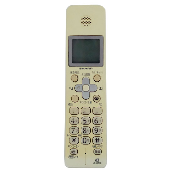 【中古】SHARP　増設子機　JD-KS17　ホワイト　バッテリーなし　本体いたみ
