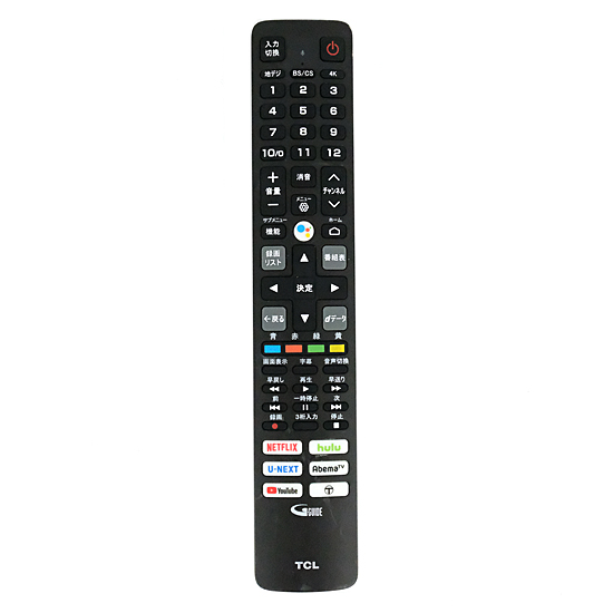 【中古】TCL　テレビ用リモコン　RC610 JJR3