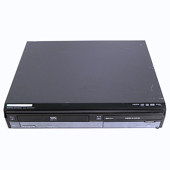 【中古】Panasonic　HDD搭載VHS一体型ハイビジョンDVDレコーダー DIGA DMR-XW41V-K　500GB　リモコンなし　本体いたみ