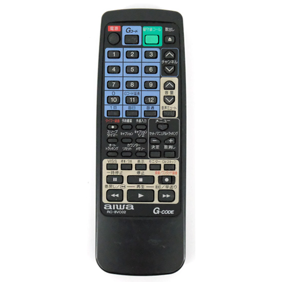 【中古】AIWA　ビデオリモコン　RC-8VC02　電池カバーなし