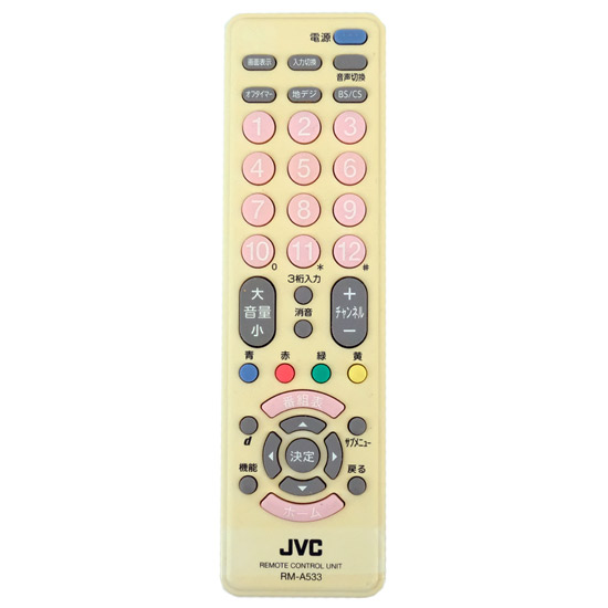 【中古】JVC　リモートコントローラー　RM-A533-WP　ホワイトピンク