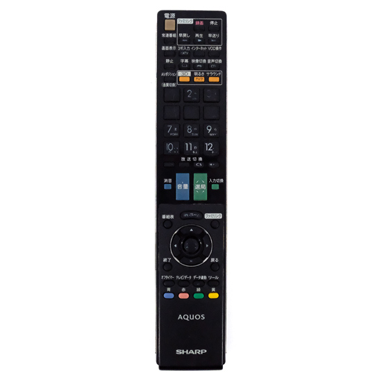 【中古】SHARP　液晶テレビ用リモコン　GA888WJSA　本体いたみ