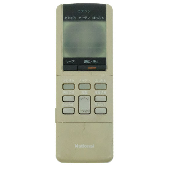 【中古】National　エアコンリモコン A75C260　液晶画面いたみ