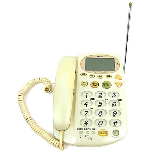 【中古】SANYO　留守番電話機 テ・ブ・ラ・コードるす　TEL-D5　親機のみ　本体いたみ