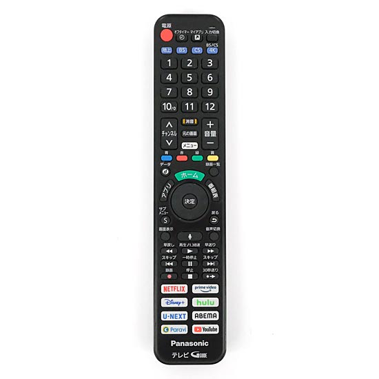 【中古】Panasonic　液晶テレビ用リモコン　N2QBYA000055　電池カバーなし　本体いたみ